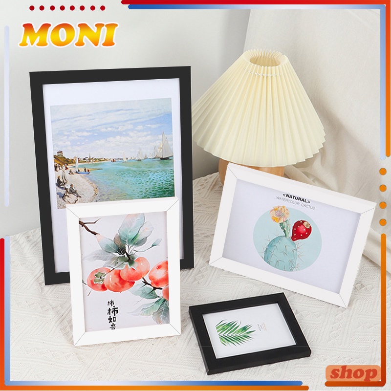 กรอบรูป กรอบรูปมินิมอล ทรงมินิมอล ขนาด4x6,6x8,A4（กระจก+ขาตั้ง ）กรอบรูปติดผนัง กรอบรูปตกแต่งบ้าน รูปป