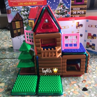 ตัวต่อแม่เหล็ก Magic Magnet Log House Set 36ชิ้น