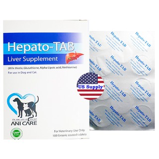 +ล็อตใหม่+ Hepato Tab (กล่อง 100 เม็ด) บำรุงตับสุนัข บำรุงตับแมว Exp.08/2024