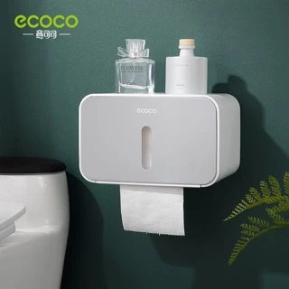 ecoco กล่องใส่ทิชชู กันน้ำ ติดผนังไม่ต้องเจาะ มี3สีให้เลือก E1903