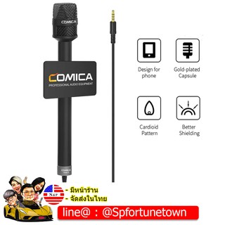 Comica HRM-S ไมโครโฟนสัมภาษณ์สำหรับโทรศัพท์มือถือ รับเสียงแบบ Cardioid มีหน้าร้านรับประกัน 1 ปี