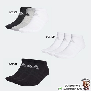 Adidas ถุงเท้าแพ็ค 3 คู่ Unisex Cushioned Low-Cut 3PP GC7303 GC7304 GC7305 - ป้าย/ไทย