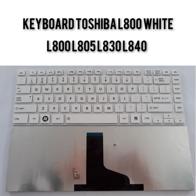 Toshiba L800, L840, M800, M805, C840, C800 White Keyboard