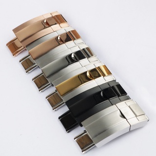 16mm x 9mm Stainless Steel Watch Band Deployment Clasp For Rolex buckle Bracelet Rubber Leather GMT Oyster 116500