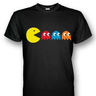 ผู้ชายเสื้อยืดเสื้อยืดแขนสั้นพิมพ์ลาย Pacman แฟชั่นสําหรับผู้ชาย