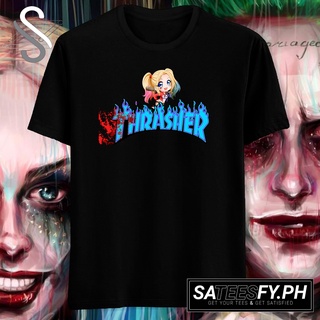 เสื้อยืดThrasher HARLEY QUINN TSHIRT COTTON  ROUND NECK XS TO XXL UNISEX ASIA SIZE 7COLORS