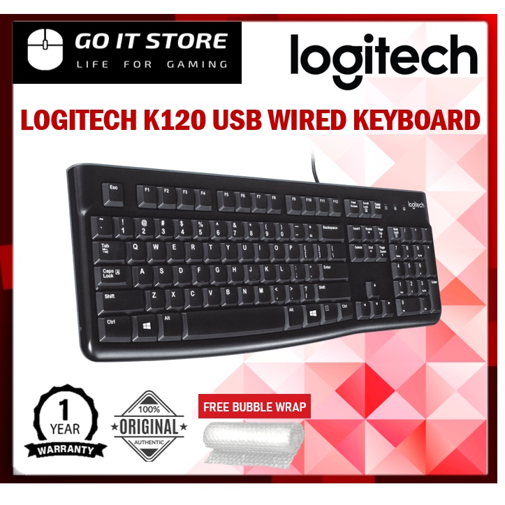 LOGITECH K120 USB WIRED KEYBOARD (สีดํา)