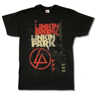 เสื้อยืดแฟชั่น HH LINKIN PARK DOUBLE LOGO LP BLACK T SHIRT NEW OFFICIAL MERCH SOFT คอกลม