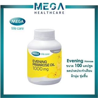 Mega We care Evening primrose oil น้ำมันดอกอีฟนิ่งพริมโรส 100 แคปซูล ผิวชุ่มชื้น ลดปวดประจำเดือน