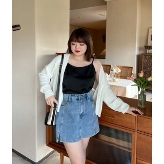 CiCi Plus+ SALE(3030)สายเดี่ยวซาติน ใส่สบายจับแมทซ์กางเกงอะไรก๋ดีงามสาวอวบ plus-size