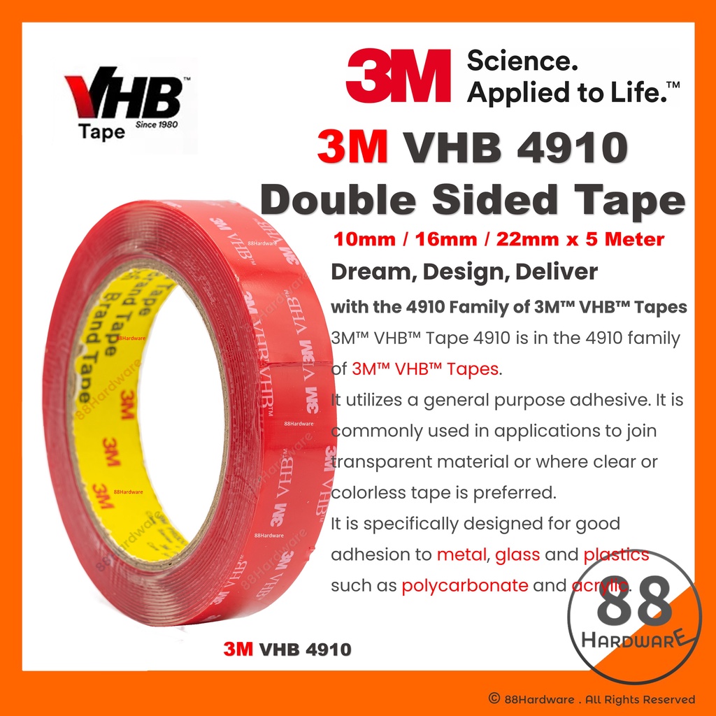 3M VHB 4910 อะคริลิคเทปสองหน้า/3M เทปสองหน้าเทปคู่ 3M super strong 3M เทป heavy duty