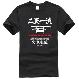 เสื้อยืดครอปเสื้อยืดแขนสั้น ผ้าฝ้าย พิมพ์ลาย Miyamoto Musashi Samurai Kendo School Niten Ichi Ryu แฟชั่นคู่รัก สไตล์ญี่ป