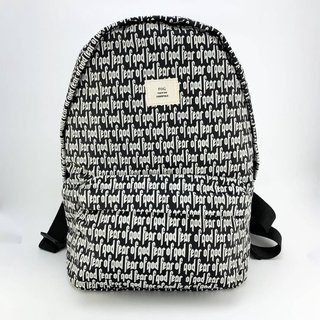 FEAR OF GOD X FOG ESSENTIALS ALL OVER LOGO LETTERS PRINTED BACKPACK กระเป๋าเป้สะพายหลัง เฟียร์ออฟก๊อด เอสเซนเชียล