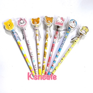 ดินสอไม้ HB หัวยางลบลายการ์ตูน sanrio/disney