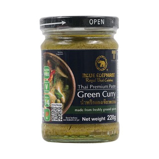 บลูเอเลเฟ่นท์น้ำพริกแกงเขียวหวาน 220กรัม Blue Elephant Green Curry Paste 220g