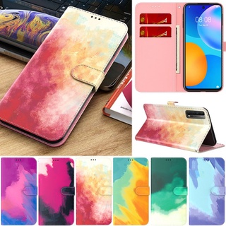 เคสโทรศัพท์หนัง Pu นิ่ม ฝาพับ พร้อมช่องใส่บัตร หลากสี หรูหรา สําหรับ Huawei P30 Lite Honor 10 Lite Y5p Y6P P50 Pro P30 Pro