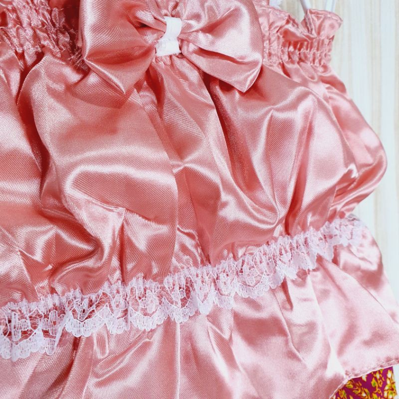 ชุดไทยเด็ก รุ่นสายเดี่ยว ไซส์ SS สำหรับเด็กอายุ 0-9 เดือน ชุดเด็กผู้หญิง เด็กแรกเกิด FES0001 - รูปที่ 2