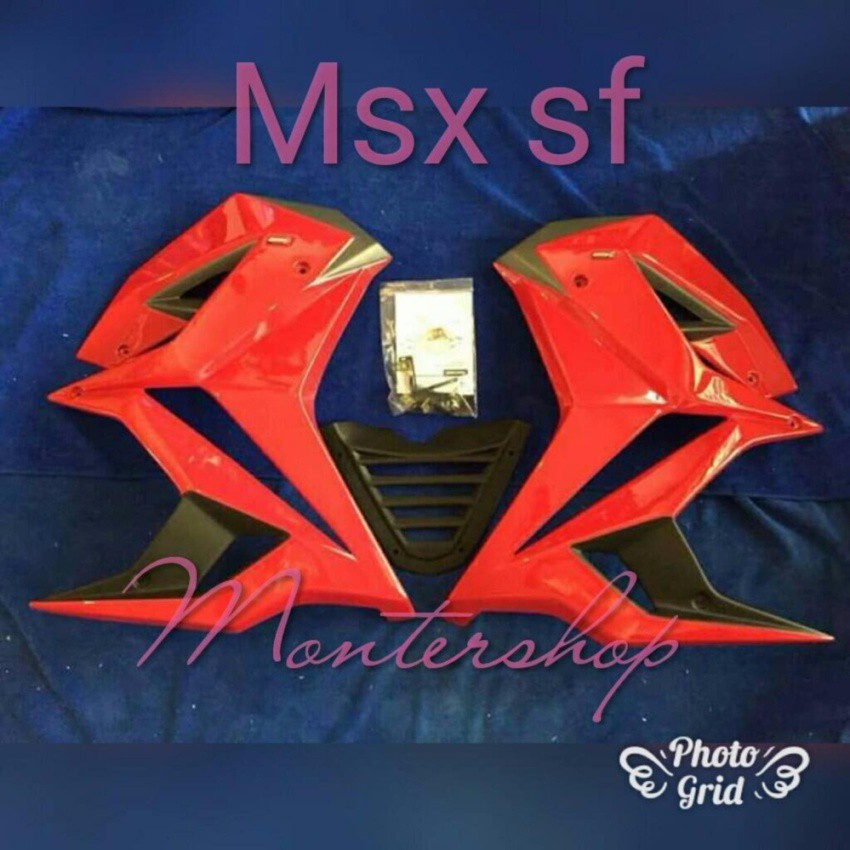 กาบข้างพร้อมอก MSX SF125 NO.1 สีแดง