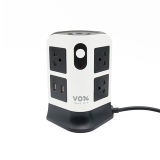 รางปลั๊กยี่ห้อ VOX Tower Power Strip ปลั๊กไฟคอนโด รุ่น NV-T272U 2 ชั้น NOVA SERIES