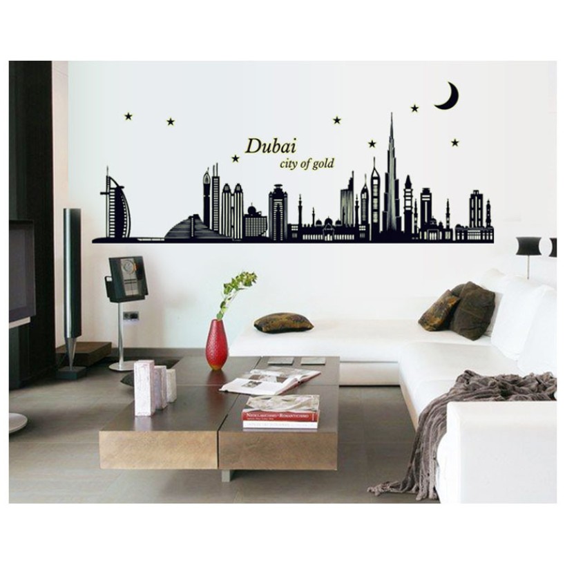 รูปลอกตกแต่งผนัง - DUBAI CITY ABOUT THE DARK NIGHT