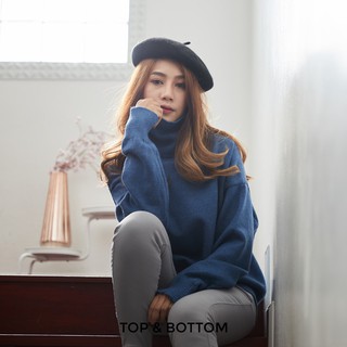 KW1805 Super soft turtle neck sweater สีน้ำเงิน