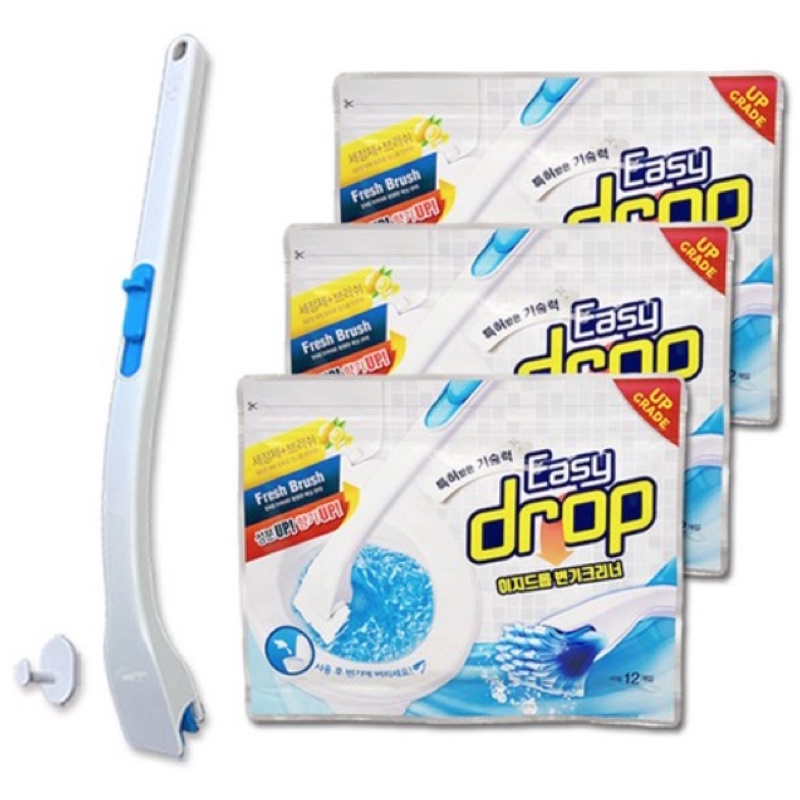 [THEKESS] Easy Drop Disposable Toilet Cleaner + Refill Pack 12 pcs แปรง