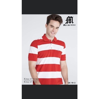 เสื้อโปโลแขนสั้น Maximo Dante คอปก ลายริ้ว คลาสสิก สไตล์ยุโรป รุ่น  Size S-8XL(jumbo) ผลิตในประเทศไทย คุณภาพดี