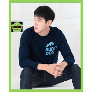 Rudedog เสื้อแขนยาว ชาย หญิง รุ่น 2 line สีกรม