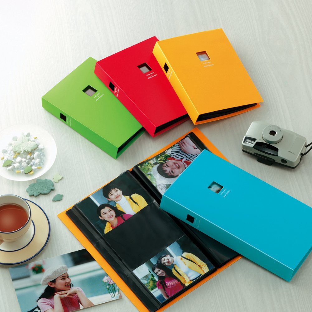 Kokuyo Pocket album Black mount A4 Slim size 3R - เหมาะกับภาพถ่าย 3R & PANORAMA 300 แผ่น