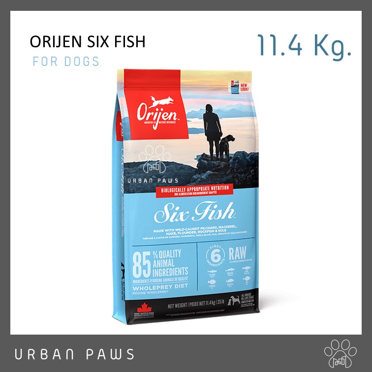 อาหารสุนัข Orijen Six Fish สูตรปลา 6 ชนิด ขนาด 11.4 Kg.