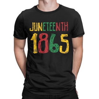 ผ้าฝ้ายแท้เสื้อยืดแขนสั้น คอกลม ผ้าฝ้าย พิมพ์ลาย Freedom Day Juneteenth 1865 สไตล์แอฟริกันอเมริกัน สําหรับผู้ชายS-3XL