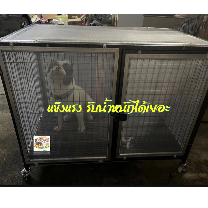 🔥8.8 กรงสุนัข ขนาดใหญ่ กรง 6 หุน2และ3แสลท,มีและไม่มีถาด, ติดมุ้งลวด 🔅มีล้อ🔅  <มีสินค้าพร้อมส่งครับ> thumbnail 8