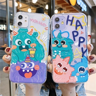 Compatible For Tecno POVA 5 4 Pro Spark 10 Pro Spark GO 2023 POVA 2 NEO POP 5 4 LTE Spark 8C 7T 7 Pro 6 Go Camon 18P 17P เคสโทรศัพท์ Happy Little Monster น่ารักสําหรับโทรศัพท์มือถือ