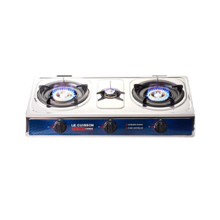 LE CUISSON ชุดเตาแก๊ส 3 หัว เตาแก๊สหัวทองเหลือง เตาแก๊สสแตนเลส Triple Heads Gas Stove