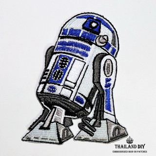 ตัวรีดติดเสื้อ ลายหุ่นยนต์ R2-D2 Star Wars Patch อาร์มติดเสื้อ สตาร์วอร์ส งานปัก wop DIY ตัวรีด อาร์ม ติดเสื้อ กระเป๋า