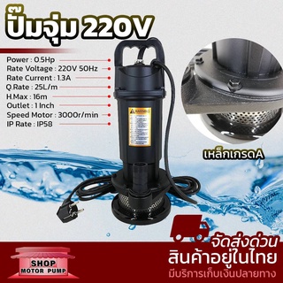 ปั๊มจุ่ม แบร์นด์ MTEC รองรับระบบไฟ 220V ท่อส่งน้ำขนาด 1" รุ่น ปั๊มน้ำ MTEC QDX1.5-16-0.37