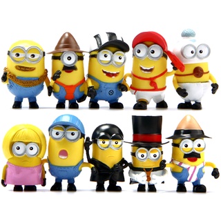 โมเดลฟิกเกอร์ pvc รูปการ์ตูนมินเนี่ยน despicable me minion เหมาะกับของขวัญวันเกิด ของเล่นสําหรับเด็ก จํานวน 10 ชิ้น