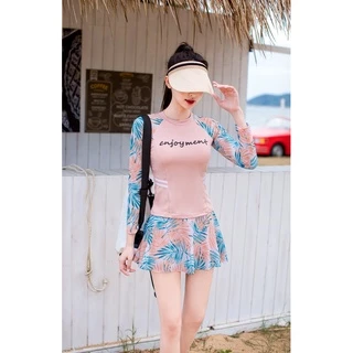 jqk ชุดว่ายน้ำแฟชั่นผู้หญิงเสื้อแขนยาว+กระโปรง รุ่น 0227
