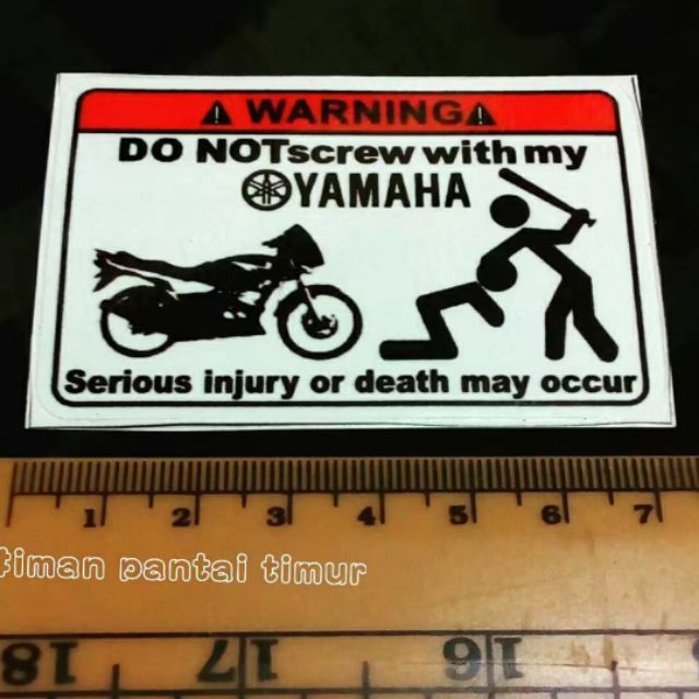 สติ๊กเกอร์ RXZ YAMAHA WARNING
