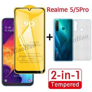 2 in 1 ฟิล์มกระจกนิรภัย + ฟิล์มด้านหลัง สำหรับ OPPO Realme 5 Pro / Realme 3 Pro