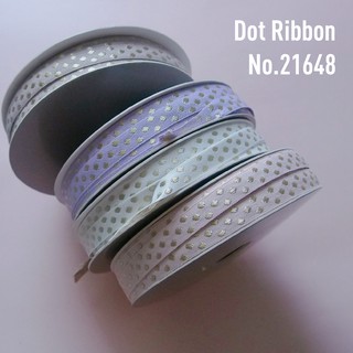 MOMOTARA No. 21648 ริบบิ้น ริบบิ้น Ribbon ลายจุด Dot Ribbon ขนาด 0.9 CM ยาว 36 หลา