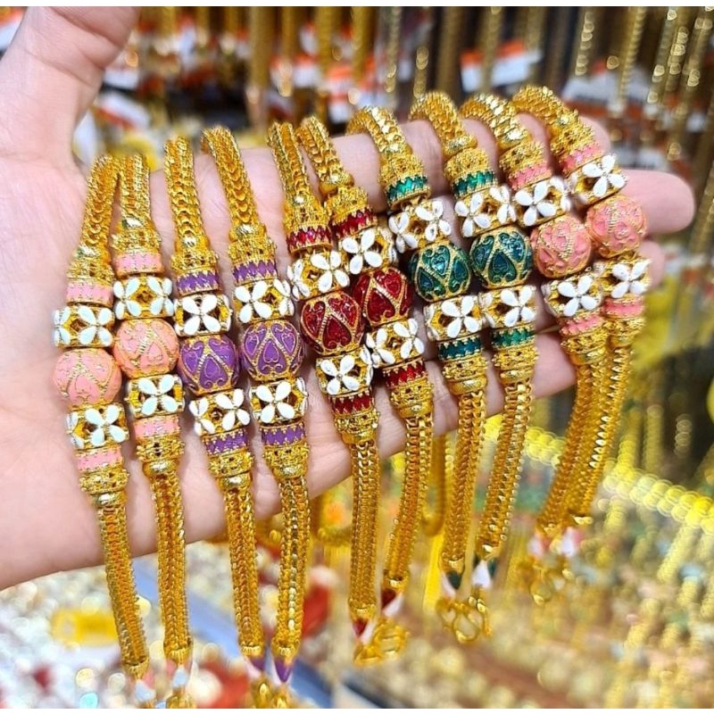 (ใหม่ล่าสุด)สร้อยคอลงยาสุโขทัย น้ำหนัก5บาท มียาว20,24นิ้ว ตะขอปั๊มนิ่มบิดง่าย เหมือนจริง