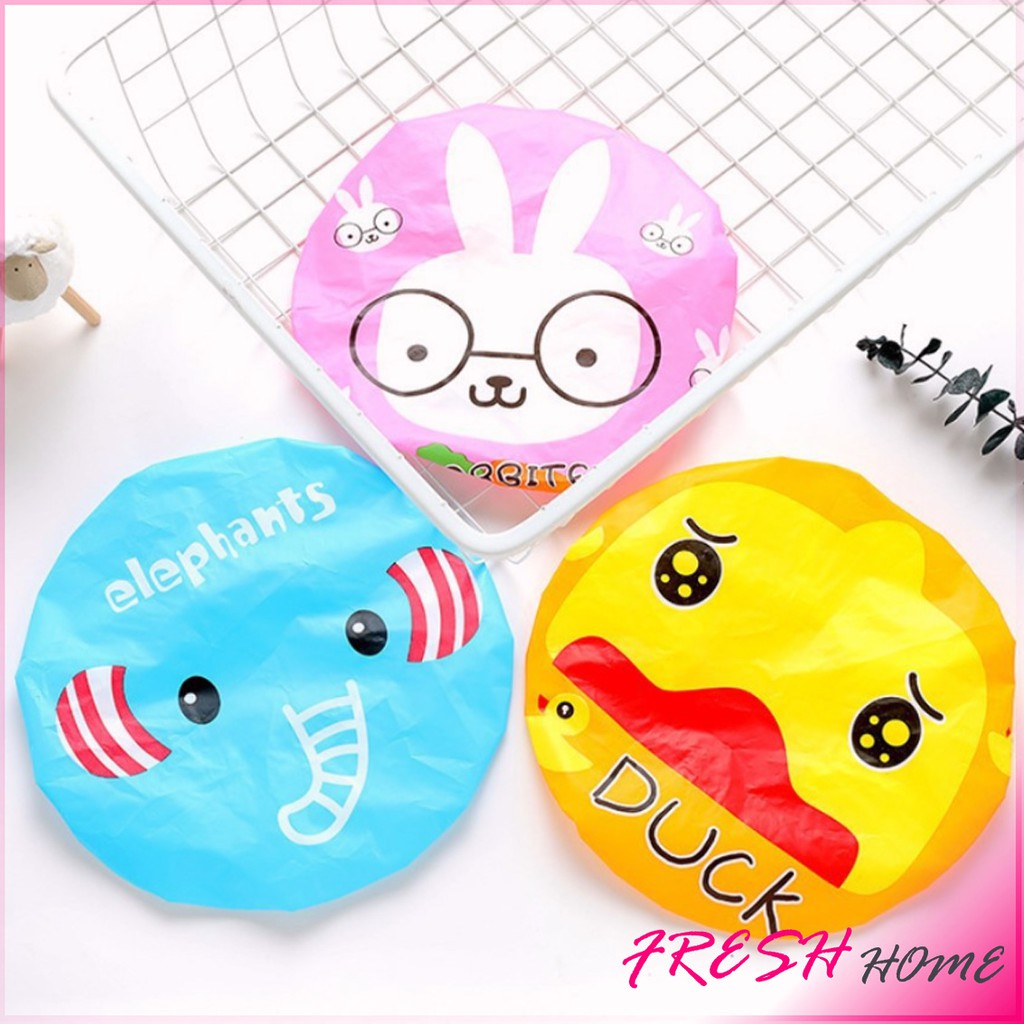 หมวกคลุมผมอาบน้ำ กันน้ำ ลายการ์ตูนน่ารัก   Shower Cap Kids - รูปที่ 3