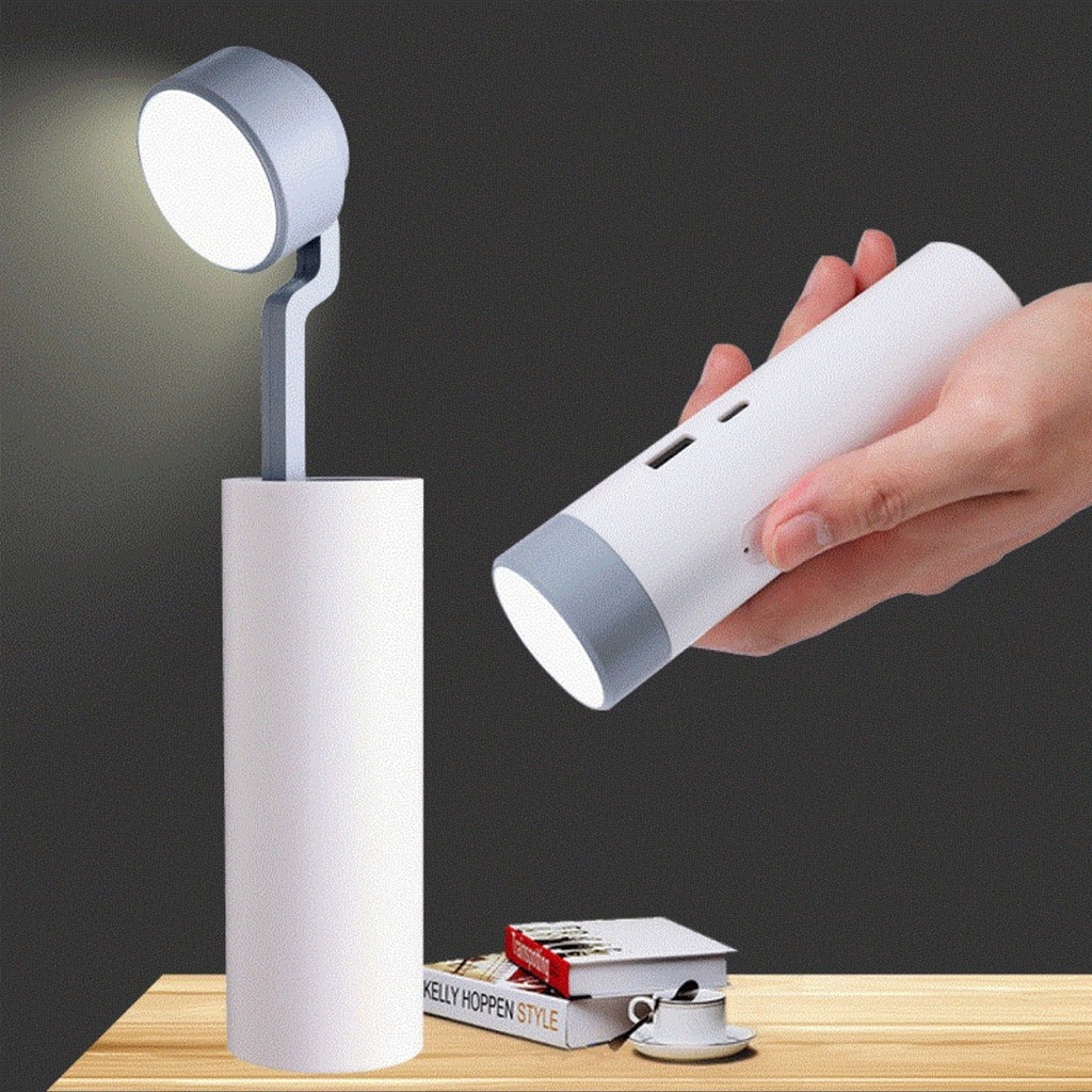 ไฟฉาย+โคมไฟตั้งโต๊ะ มินิมอลสไตล์ 3 IN 1 ชาร์จไฟ USB ชาร์ตมือถือได้ ไฟอเนกประสงค์ LED