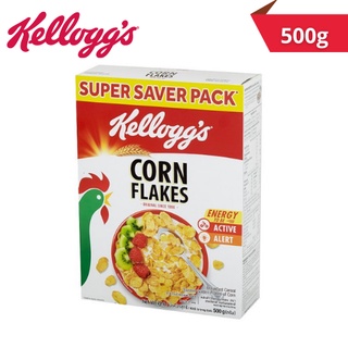 เคลล็อกส์ คอร์นเฟลกส์ แผ่นข้าวโพดอบกรอบ อาหารเช้าซีเรียลธัญพืช 500กรัม Kelloggs Cereal Cornflakes 500g