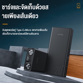 BASIKE PowerBank 20000 mAh พร้อมฟังก์ชั่นไฟฉาย แบตเตอรี่สำรองความจุขนาดใหญ่ Power Bank แบบพกพา