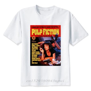 เสื้ เสื้อยืดแขนสั้นพิมพ์ลาย Pulp Fiction สําหรับผู้ชายS-5XL