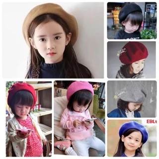 หมวกเบเร่ต์เด็ก หมวกเบเร่ต์ berets (มีทั้งเด็กเล็กและเด็กโต-ปรับได้และปรับไม่ได้)