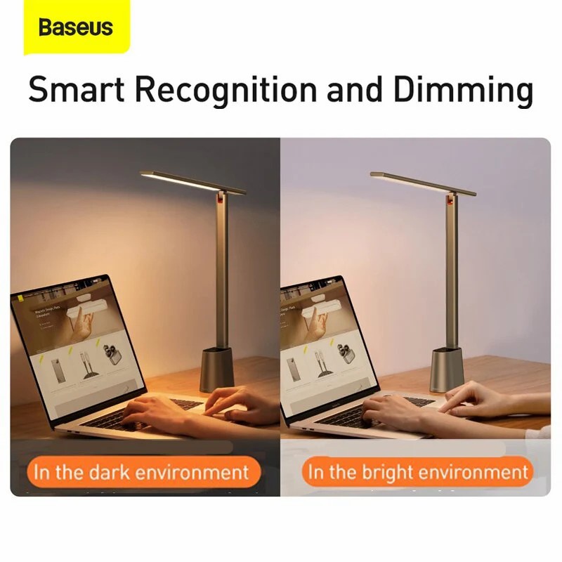 ⚡️ลดราคา Baseus โคมไฟ โคมไฟตั้งโต๊ะ อ่านหนังสือถนอมสายตา โคมไฟอ่านหนังสือ โคมไฟหัวเตียง table lamp LED รูปที่ 3