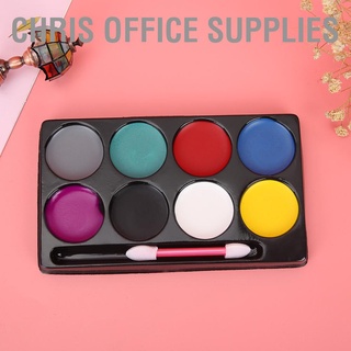 Chris office Supplies ชุดสีน้ำมันปลอดสารพิษ เครื่องสำอางแต่งหน้าวันฮาโลวีน สำหรับเด็ก 8 สี